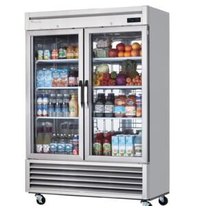 Blue Air - BSR49GP-HC, 2 Glass Doors Stainless Refrigerator, Proofer, Bottom-Mount Compressor, R-290 Refrigerant