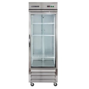 Maxx Cold - MXCR-23GDHC Single Glass Door Reach-In Refrigerator, 23 cu. ft. Storage Capacity, in Stainless Steel
