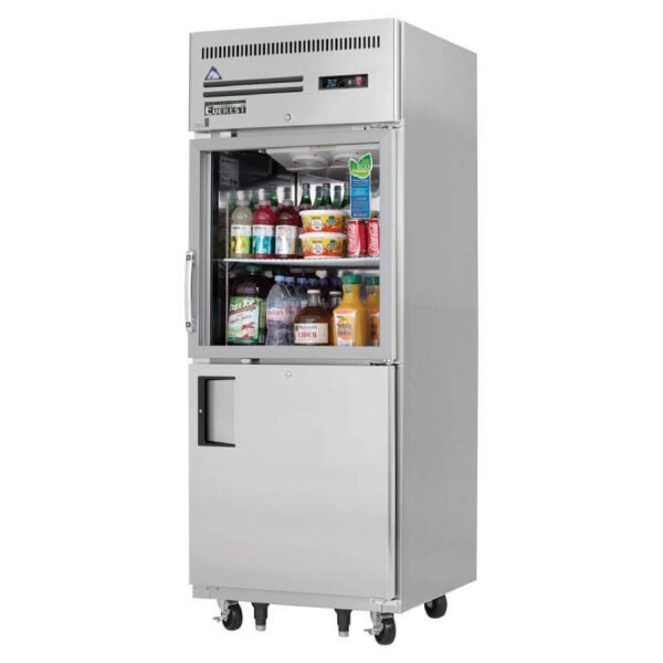 Everest - EGSH2,  Commercial 29" 1 Glass 1 Solid Door Reach-In Refrigerator 23 Cu.ft.