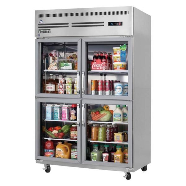 Everest's - ESGRH4, 49" Four Glass Door Reach-In Refrigerator 53 cu. ft.