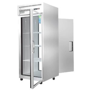 Everest - ESPT-1G-1S, Commercial 29" Reach-In 1 Glass 1 Solid Door Pass Thru Refrigerator 23 cu.ft.