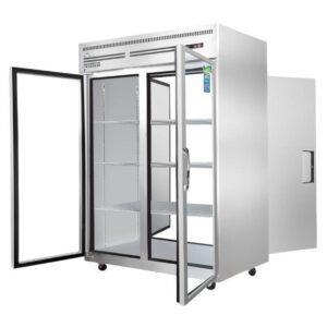 Everest - ESPT-2G-2S, Commercial 49" Two Glass 2 Solid Door Pass Thru Reach-In Refrigerator