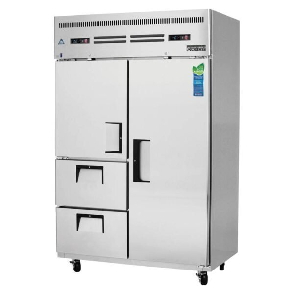 Everest - ESRF2D2, Commercial 49" Two Solid Door Reach-In Refrigerator F 22 cu.ft. / R 22 cu.ft.