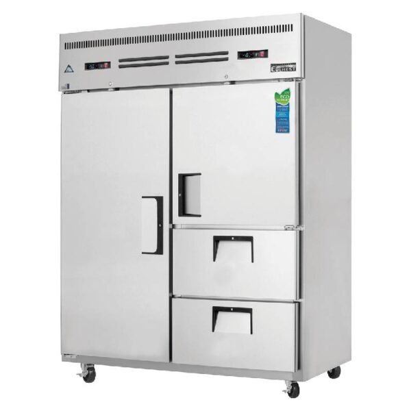 Everest - ESWQ2D2, Commercial 59" Two Solid Door Reach-In Refrigerator F 13 cu.ft. / R 39 cu.ft.