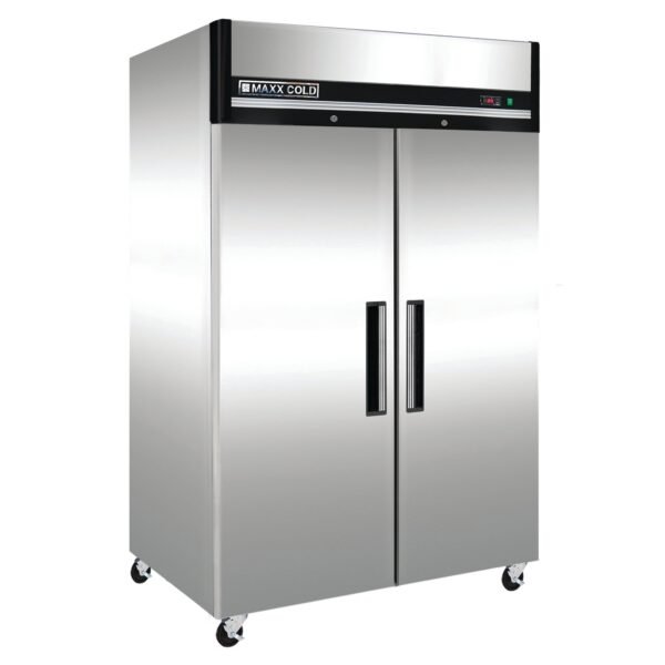Maxx Cold - MCRT-49FDHC Double Door Reach-In Refrigerator, Top Mount, 54"W, 49 cu. ft. Storage Capacity, Energy Star Rated, in Stainless Steel