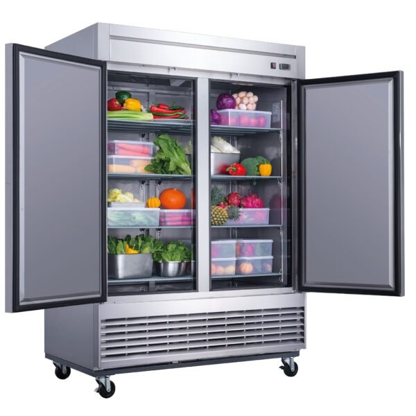 Dukers - D55R, Commercial 55" 2 Solid Door Reach-In Refrigerator Stainless Steel 40.74 cu. ft. - Image 2