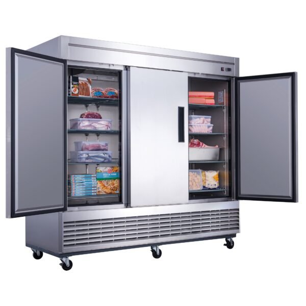 Chef AAA - T83R Commercial 83" Reach-In Refrigerator 3 Solid Door Stainless Steel 64 cu.ft. - Image 2