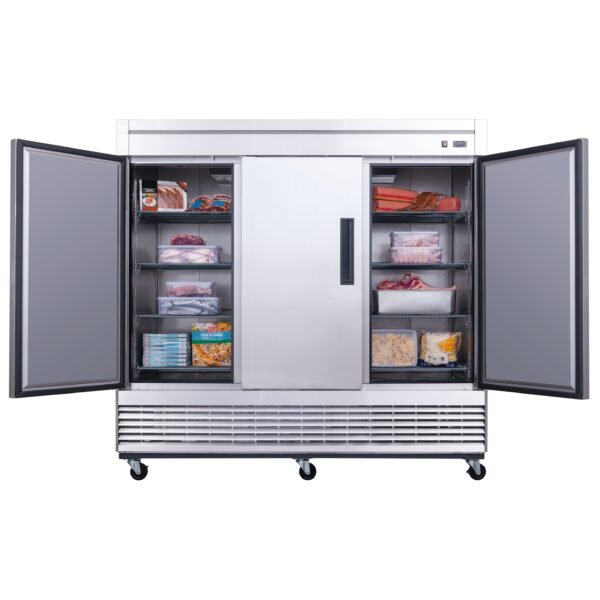 Chef AAA - T83R Commercial 83" Reach-In Refrigerator 3 Solid Door Stainless Steel 64 cu.ft. - Image 3