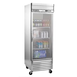 Maxx Cold - MXSR-23GDHC Single Glass Door Reach-In Refrigerator, Bottom Mount, 27"W, 23 cu. ft. Storage Capacity, in Stainless Steel