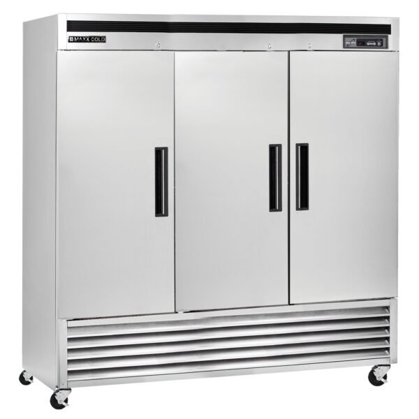 Maxx Cold - MCR-72FDHC Triple Door Reach-In Refrigerator, Bottom Mount, 81"W, 72 cu. ft. Storage Capacity, Energy Star Rated, in Stainless Steel
