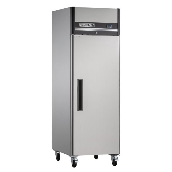 Maxx Cold - MXCR-19FDHC Single Door Reach-In Refrigerator, Top Mount, 25.2"W, 19 cu. ft. Storage Capacity, in Stainless Steel