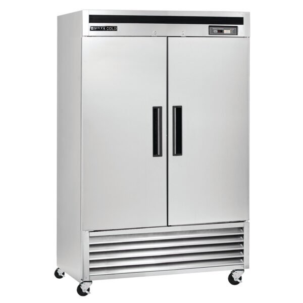 Maxx Cold - MCR-49FDHC Double Door Reach-In Refrigerator, Bottom Mount, 54"W, 49 cu. ft. Storage Capacity, Energy Star Rated, in Stainless Steel